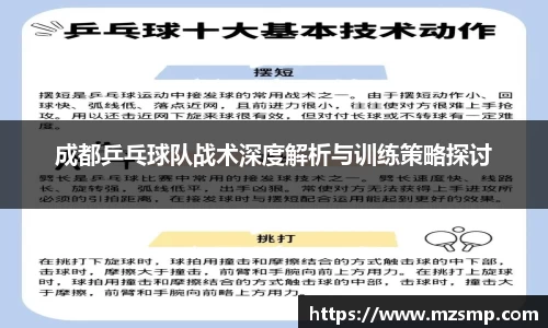 成都乒乓球队战术深度解析与训练策略探讨